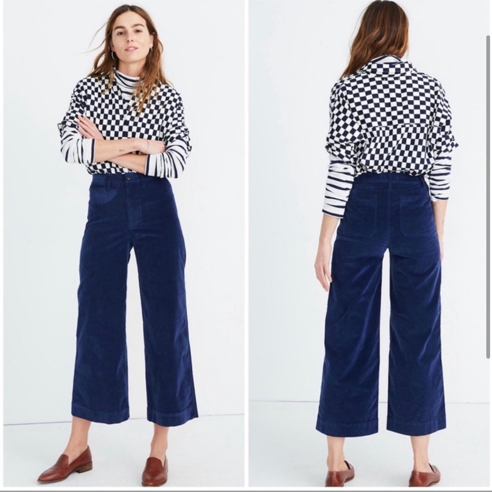 MADEWELL | Emmett Wide Leg Velvet Crop Pants 27 T